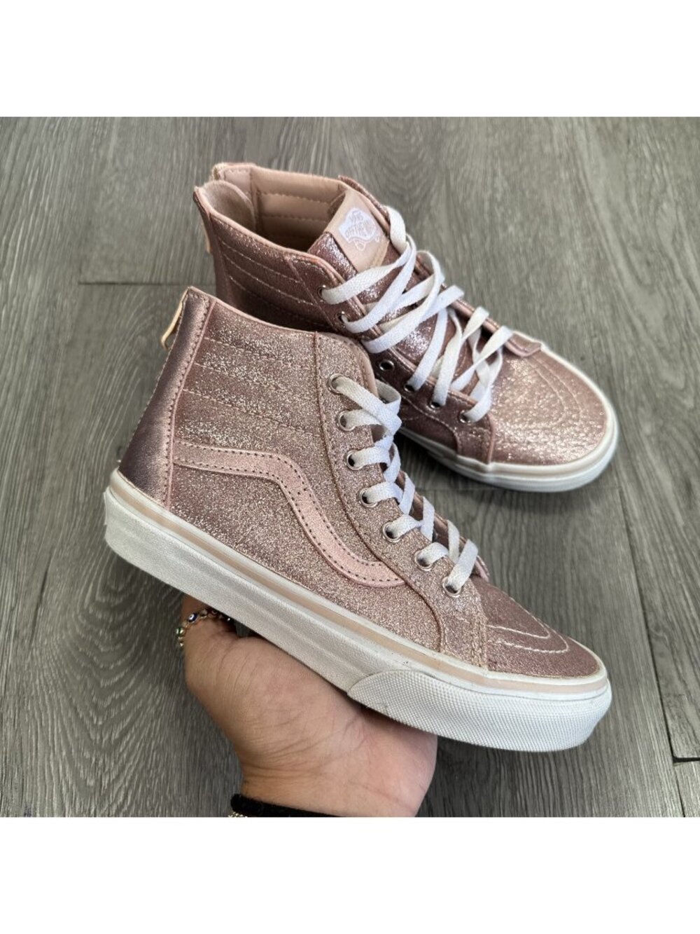 Vans Sk8 High FILMORE PLATFORM Glitter SNEAKERS Size 1.5 Pink Shoes